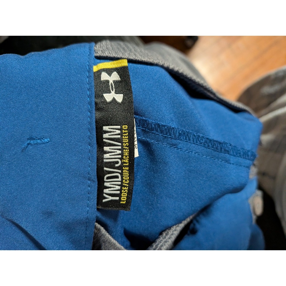 Under Armour Kids Blue Golf Shorts Adjustable Waist Youth Medium YMD JM M Loose - Picture 8 of 13